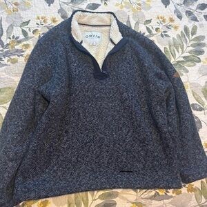 Orvis Men's Navy Zip-Up Sweater